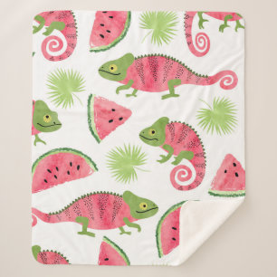 Nahtlose tropische Muster mit niedlicher Wasserfar Sherpadecke