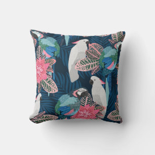 Nahtlose tropische Muster mit Papageien. Vintager  Kissen