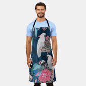 Nahtlose tropische Muster mit Papageien. Vintager Schürze (Getragen)