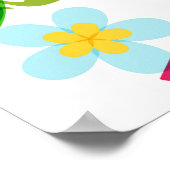 Nahtlose tropische Muster mit rosa Flamingo, Palme Poster (Ecke)