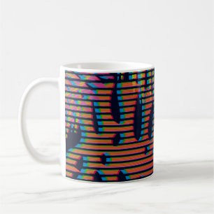 Nahtlose tropische Muster mit tropischen Pflanze. Kaffeetasse