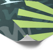 Nahtlose tropische Muster mit Vögeln und Getränken Poster (Ecke)