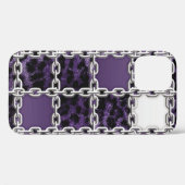 Nahtlose ultraviolette Leoparden und Silberkettche Case-Mate iPhone Hülle (Rückseite (Horizontal))