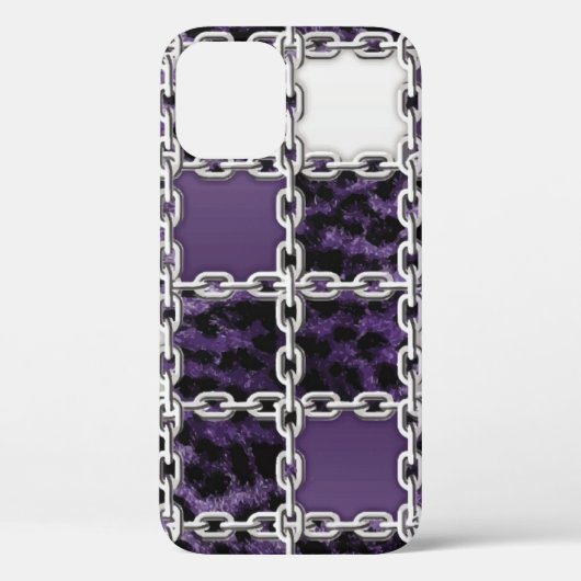 Nahtlose ultraviolette Leoparden und Silberkettche Case-Mate iPhone Hülle (Rückseite)