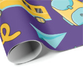 Nahtlose Umschlagpapier: Flugzeug, Bus, Rucksack Geschenkpapier (Rolleneckpunkt)