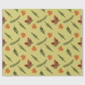 Nahtlose Umschlagpapier mit Pinecones und Blätter Geschenkpapier (Flach)