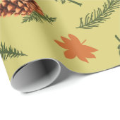 Nahtlose Umschlagpapier mit Pinecones und Blätter Geschenkpapier (Rolleneckpunkt)