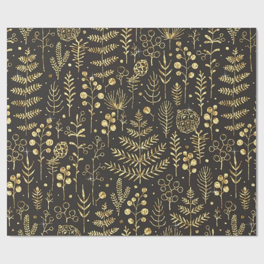 Nahtlose Urlaubsmuster mit Blätter, Zweigen, sein Geschenkpapier (Flach)