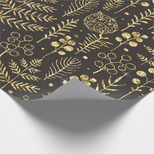 Nahtlose Urlaubsmuster mit Blätter, Zweigen, sein Geschenkpapier (Ecke)