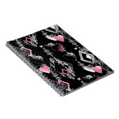 Nahtlose Valentinstag Liebe Schwarz-weißes Muster Notizblock (Rechte Seite)