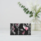 Nahtlose Valentinstag Liebe Schwarz-weißes Muster Visitenkarte (Stehend Vorderseite)