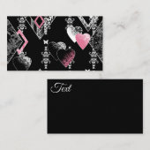 Nahtlose Valentinstag Liebe Schwarz-weißes Muster Visitenkarte (Vorne/Hinten)