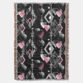 Nahtlose Valentinstag Liebe Schwarze Muster Herz Decke (Vorderseite Vertikal)