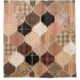 Nahtlose Verschiedene texturierte marokkanische Fl Duschvorhang