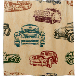 Nahtlose Vintage Auto Hintergrund. Duschvorhang