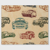 Nahtlose Vintage Auto Hintergrund. Geschenkpapier (Flach)