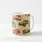 Nahtlose Vintage Auto Hintergrund. Kaffeetasse (VorderseiteRechts)