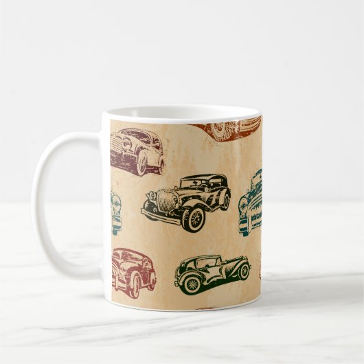 Nahtlose Vintage Auto Hintergrund. Kaffeetasse (Links)