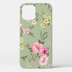 Nahtlose Vintage Blume im grünen Hintergrund Case-Mate iPhone Hülle