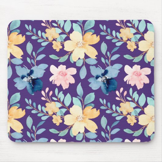 Nahtlose Vintage Blume Mousepad (Vorne)