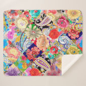 Nahtlose Vintage Blumenmuster. ArranSahne Sherpadecke (Vorderseite (Horizontal))