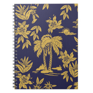 Nahtlose Vintage Designs mit Hawaii, trop Notizblock