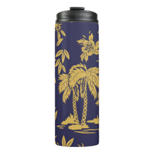 Nahtlose Vintage Designs mit Hawaii, trop Thermosbecher