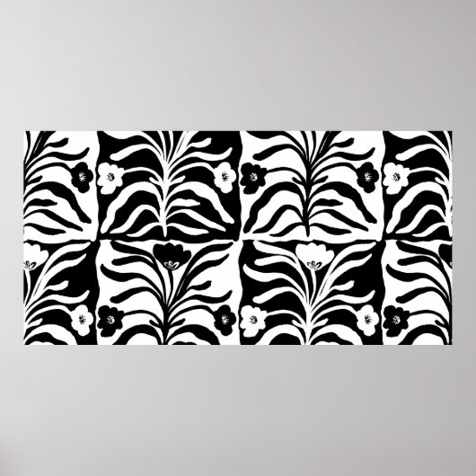 Nahtlose Vintage Hand mit Blumenmuster Poster (Vorne)