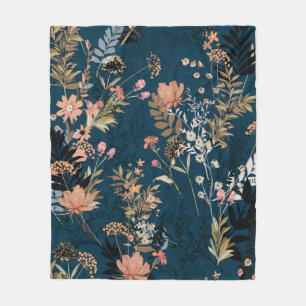 Nahtlose Vintage Herbstmuster mit Rot und Orange Fleecedecke