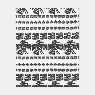 Nahtlose Vintage Maya-Muster. Schwarzweißeth Fleecedecke