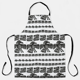 Nahtlose Vintage Maya-Muster. Schwarzweißeth Schürze