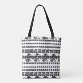 Nahtlose Vintage Maya-Muster. Schwarzweißeth Tasche (Rückseite)