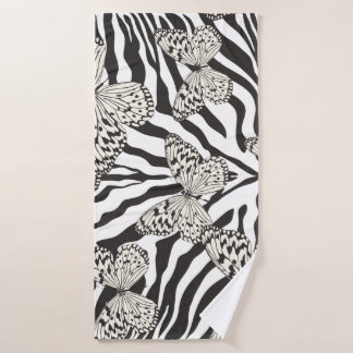 Nahtlose Vintage mehrfarbige Schmetterlingsmuster. Badehandtuch