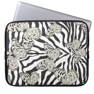 Nahtlose Vintage mehrfarbige Schmetterlingsmuster. Laptopschutzhülle