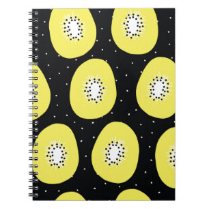 Nahtlose Vintage Muster Kiwi Frucht. Handgezogene Notizblock