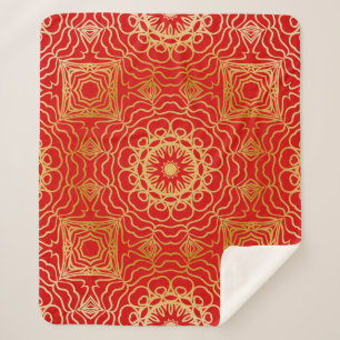 Nahtlose Vintage Muster mit abstrakter Blüte und  Sherpadecke