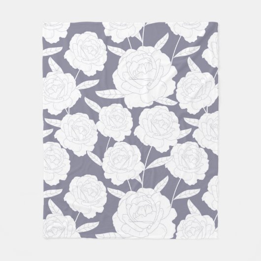 Nahtlose Vintage Rose Fleecedecke (Vorderseite)