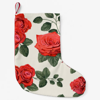 Nahtlose Vintage Rose Muster, Blumendesign. Kleiner Weihnachtsstrumpf