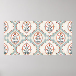 Nahtlose Vintage Verzierung mit Blume Poster