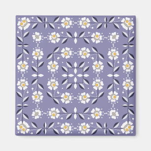 Nahtlose, violette Blume Pastellfarben bl Magnet