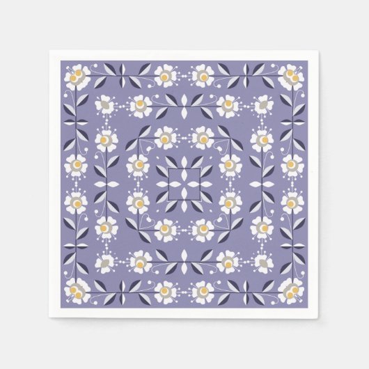 Nahtlose, violette Blume Pastellfarben bl Serviette (Vorderseite)