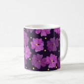 Nahtlose violette Blume. Wasserfarbe Kaffeetasse (VorderseiteRechts)