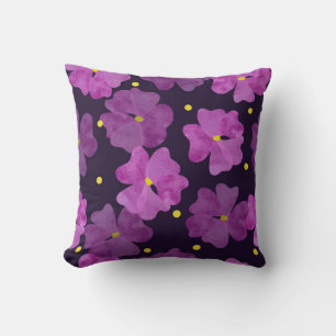 Nahtlose violette Blume. Wasserfarbe Kissen