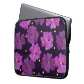 Nahtlose violette Blume. Wasserfarbe Laptopschutzhülle (Vorderseite Links)