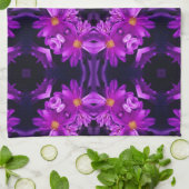 Nahtlose violette Blumen Geschirrtuch (Gefaltet)