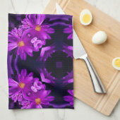 Nahtlose violette Blumen Geschirrtuch (Viertel Falte)