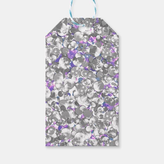 Nahtlose violette lila Silberglatter-Glitzern gl Geschenkanhänger (Vorderseite)