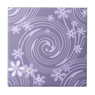Nahtlose violette, wirbelfarbene Blume Flora Fliese