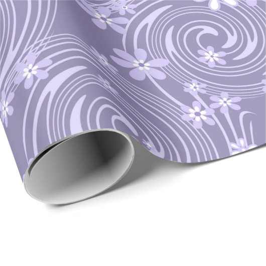 Nahtlose violette, wirbelfarbene Blume Geschenkpapier (Rolleneckpunkt)