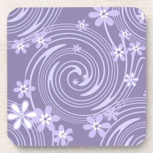 Nahtlose violette, wirbelfarbene Blume Getränkeuntersetzer